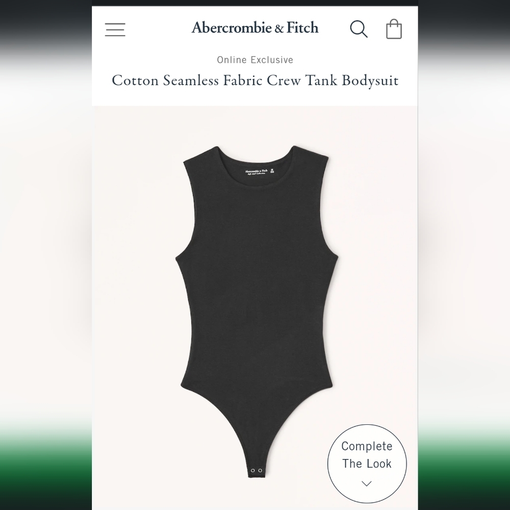 Abercrombie & Fitch Cotton Seamless Fabric Crew Tank Bodysuit